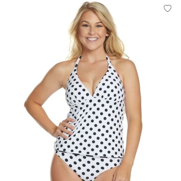 La blanca Dot Dot goose reversible halter tankini top - Picture 3 of 3
